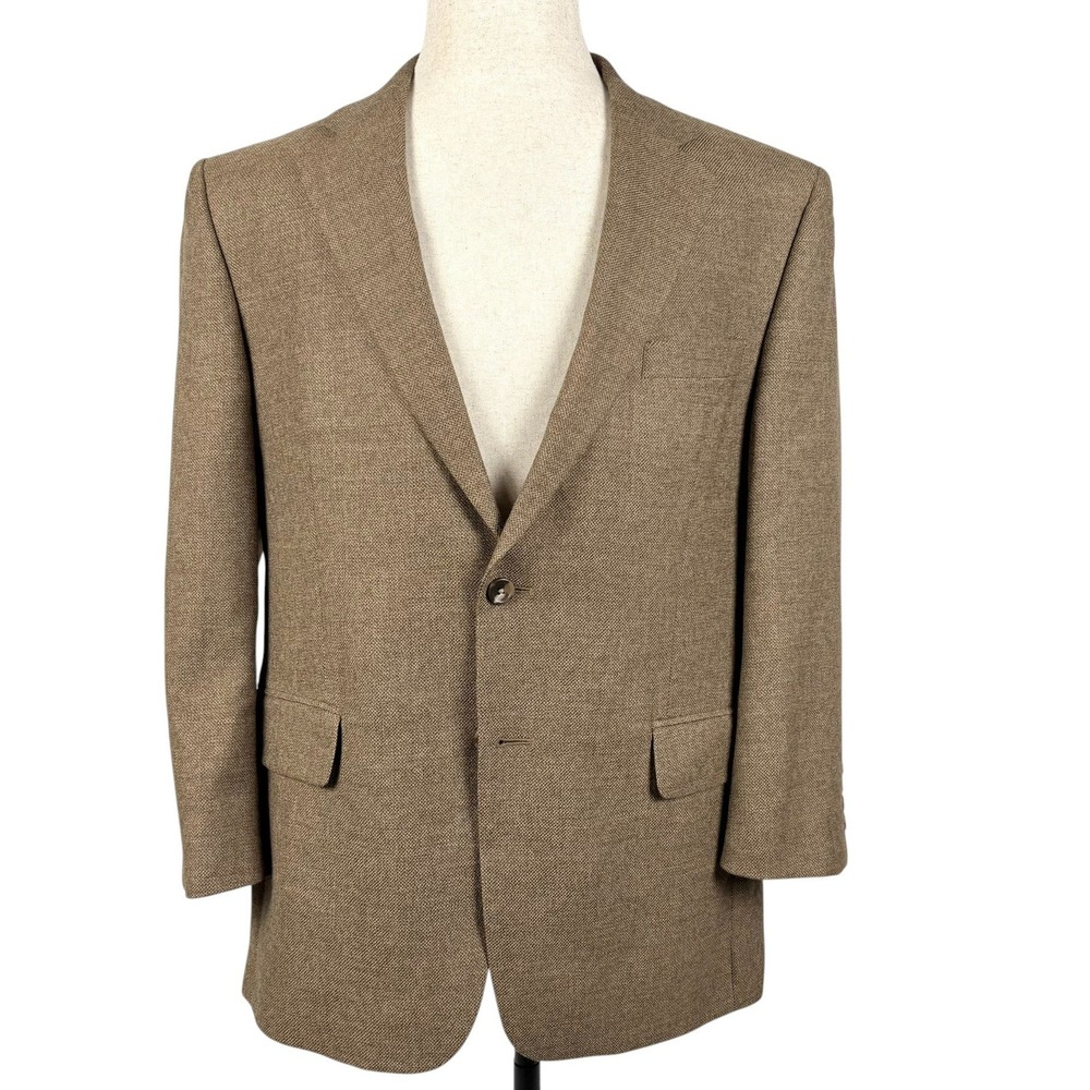 Jos A Bank Travelers Collection Wool Blazer Mens 42S Tan Brown Sportcoat